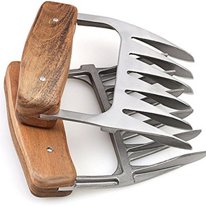 Kitchen BBQ Tools Turkey Chicken Bear Claws Accessories chicken meat claws shredder With Wooden Handle