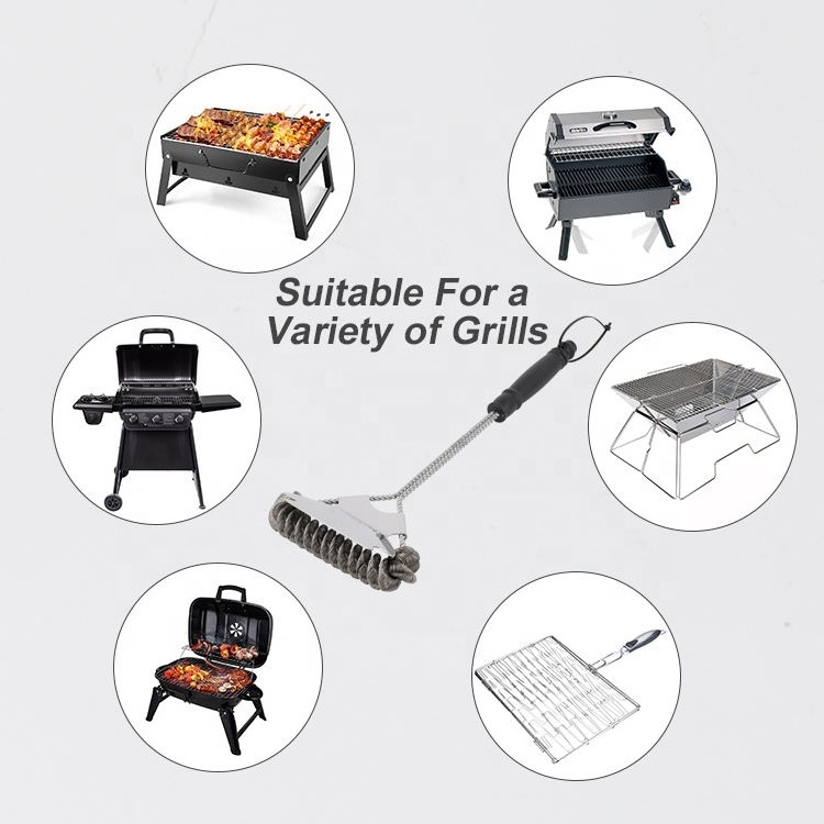 Wholesale Factory Custom Stainless Steel Barbecue Grilling Accessories Cleaner BBQ Cleaning Brush Grill Scraper