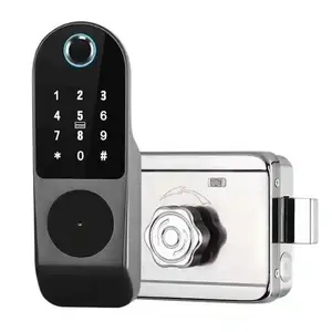 Outdoor Gate Waterproof Double Fingerprint Smart Security Doorbell Camera  Lock Digital Password RFID Card Keyless Entry