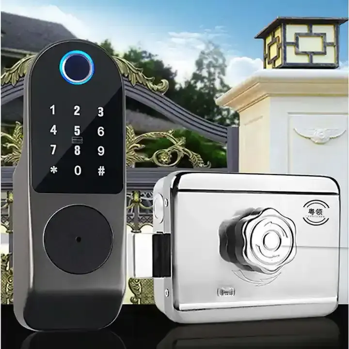 Outdoor Gate Waterproof Double Fingerprint Smart Security Doorbell Camera  Lock Digital Password RFID Card Keyless Entry