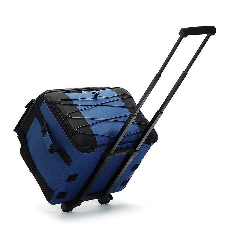 Foldable storage Insulated Commercial Trolley With Wheels Picnic Keep warm Cooler Bag