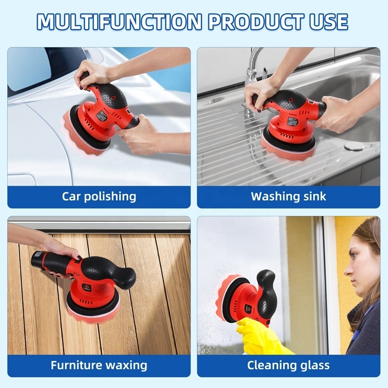 PLATYPUS  9mm Dual Action Car Polisher Low Vibration Waxing Machine 12V Backing Plate Car Buffer