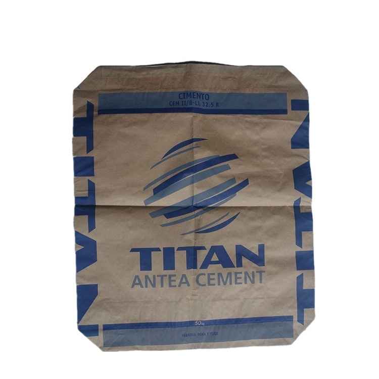 High Quality Breathable Heavy Capacity 25kg 50kg Recyclable Feature Brown Kraft Paper Bags For Cement