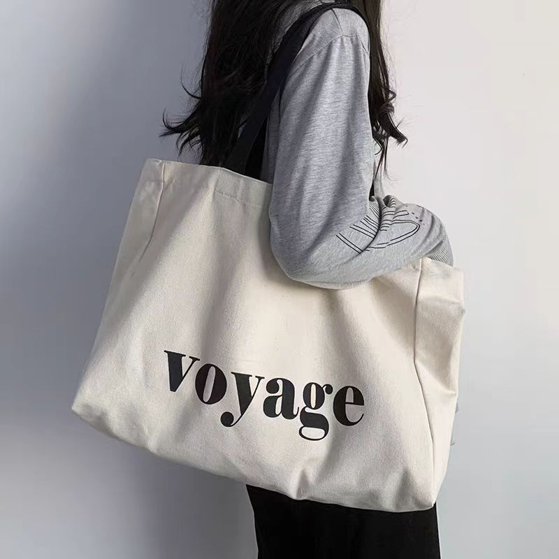 DAQIDO New Fashion Women Large Canvas Cotton Hand Bag Ladies Shoulder Bags Custom Printed Logo Canvas Tote Bag