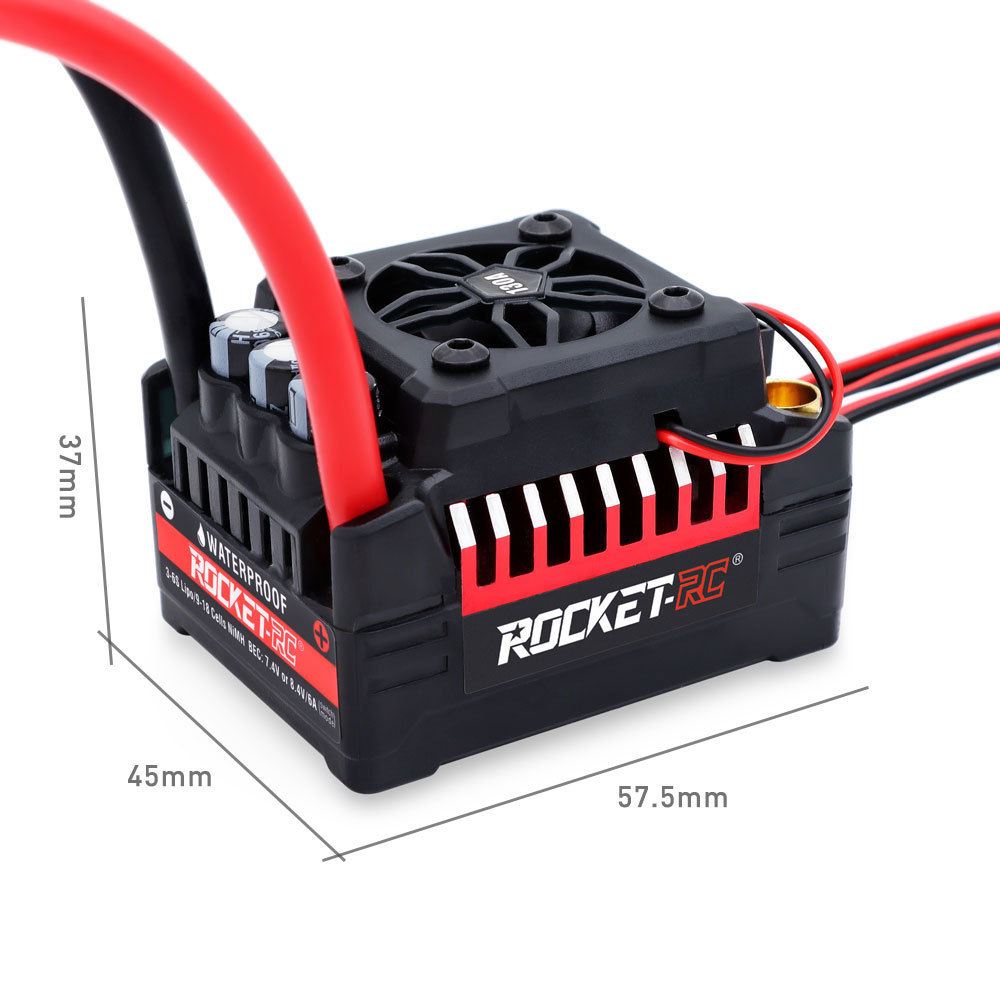 130A 3 - 6S waterproof micro electronic speed controller sensorless bldc small 12v / 24v bidirectional esc for 1 / 8 rc car