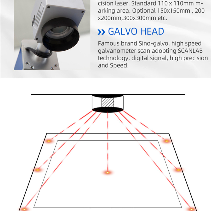 Dynamic Auto focus 3D fiber laser marking machine 20W 30W 50W 100W JPT Mopa laser marking machine for deep engraving