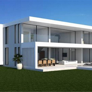 two floors modern flat roof villa with nice looking