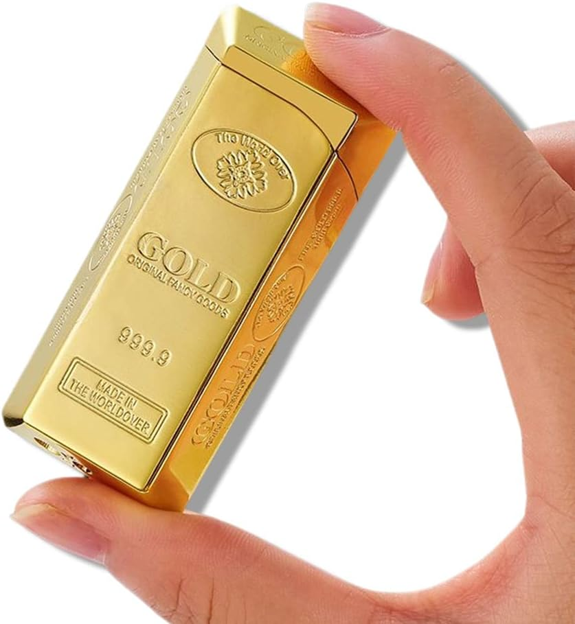 Butane Torch Fortune and Good Luck Gold Bar Refillable Butane Windproof Jet Lighter