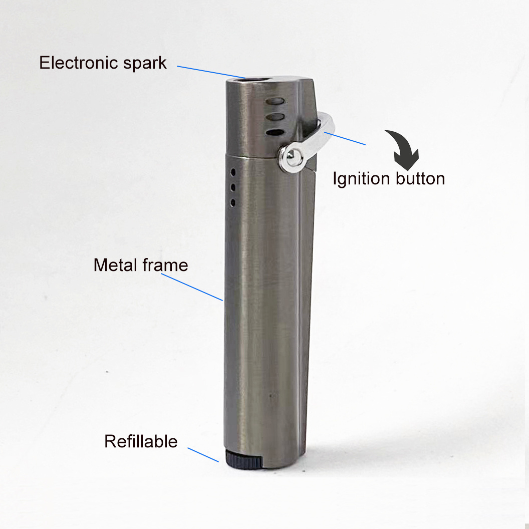 Wholesale cigarette Flame Jet Lighter cigar drill butane gas refillable windproof metal cigar lighters