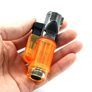 Wholesale Mini Plastic Butane Torch Lighter Adjustable Triple Jet Flame Cigar Lighter for Smoke Shop