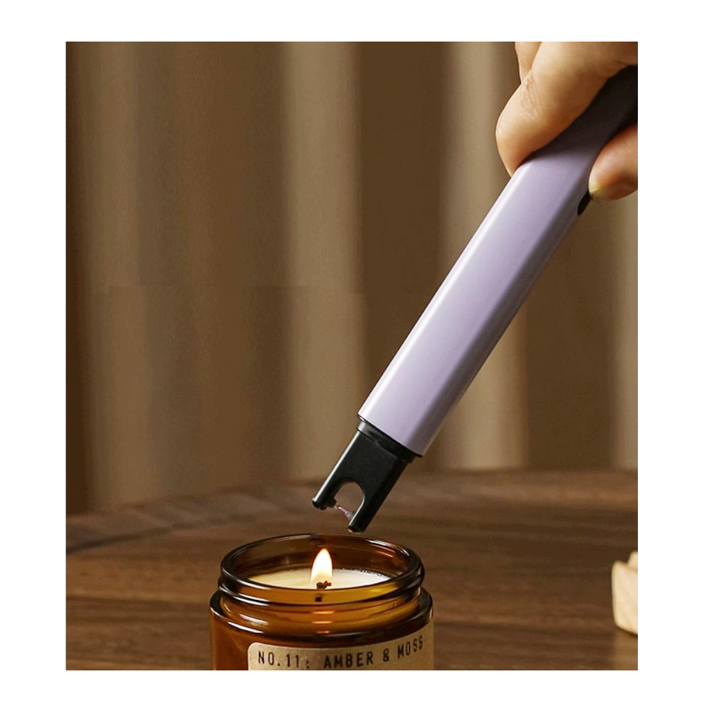 Luxury creative electric USB arc lighter long stick flameless candle lighter with cap