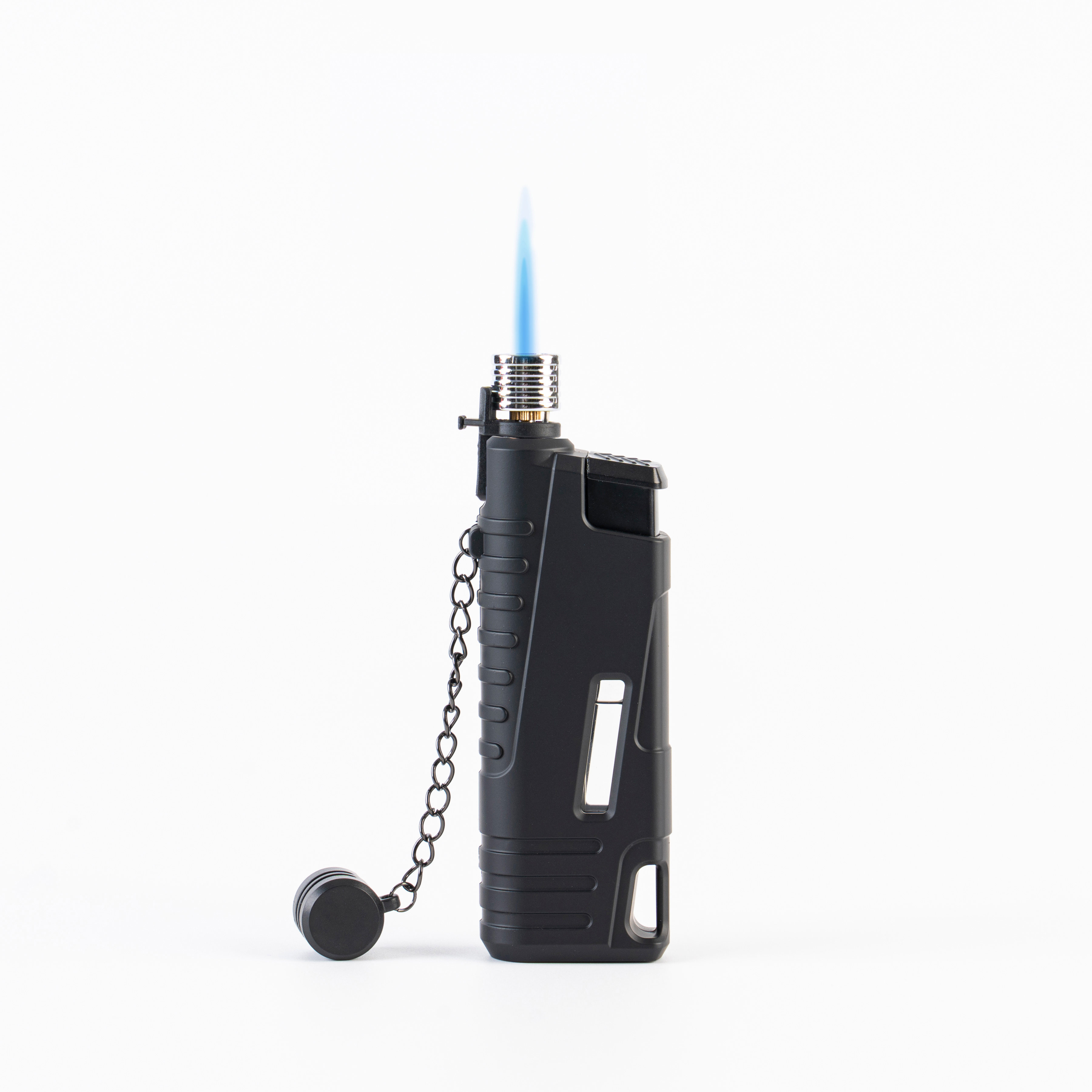 Flexible stretchable hose butane gas refill torch jet flame lighters with cap