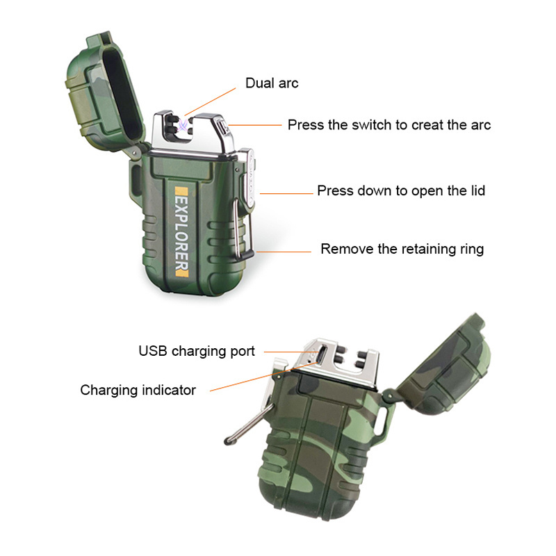 Tactical Outdoor Dual Arc Electric Lighters