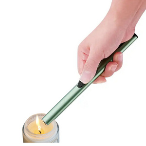 Portable refillable multi purpose slim long metal butane gas lighter