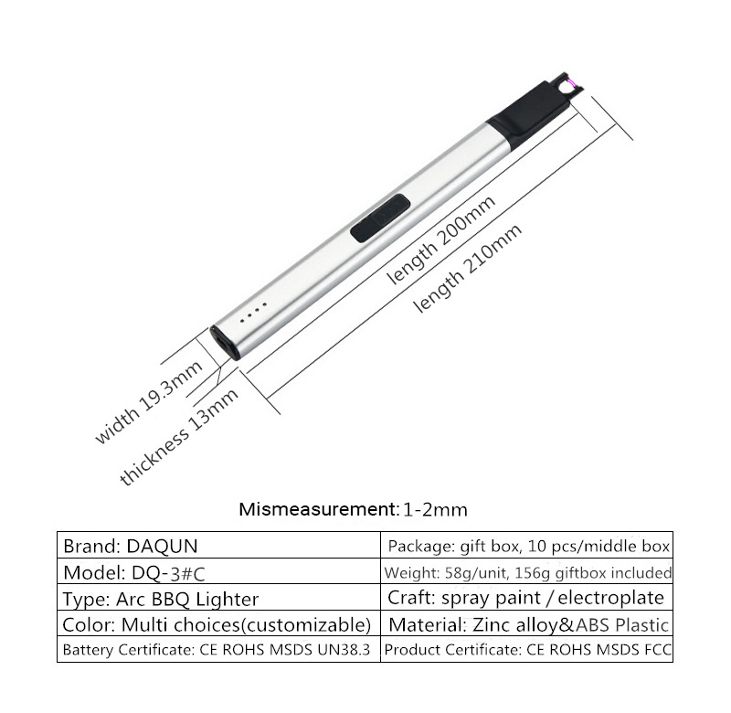 Professional USB plasma long candle electric lighter rechargeable