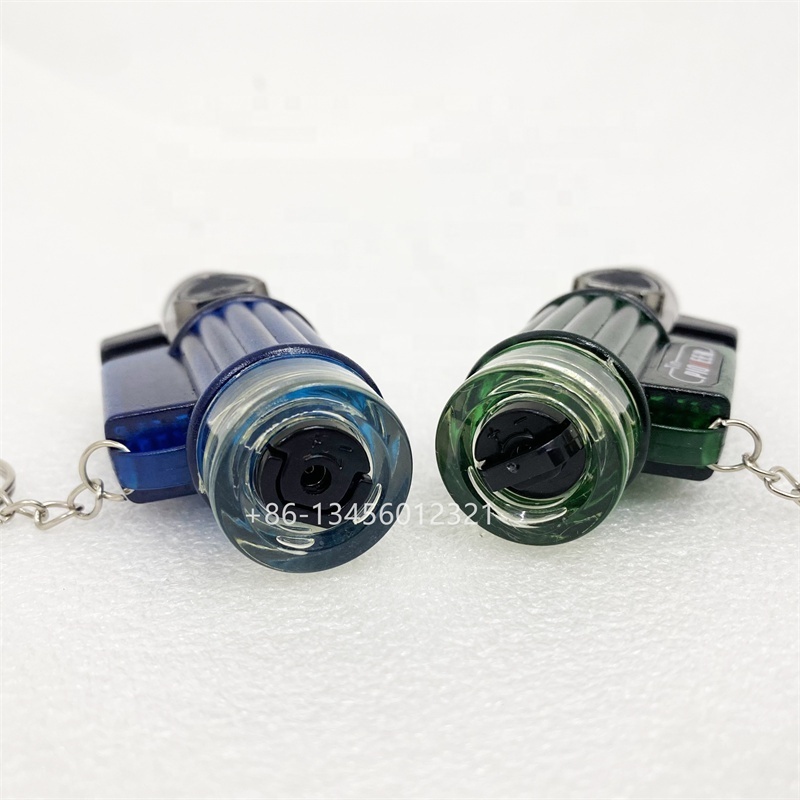 Wholesale Mini Plastic Butane Torch Lighter Adjustable Triple Jet Flame Cigar Lighter for Smoke Shop