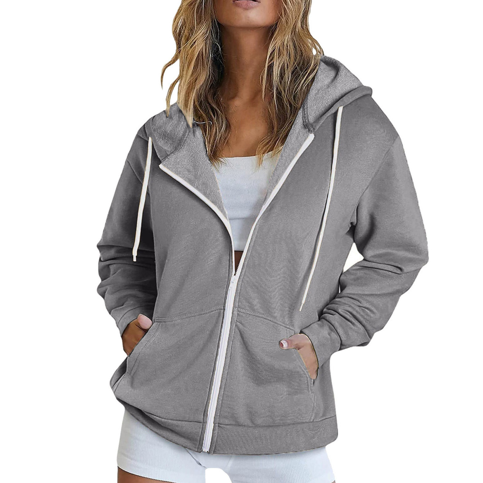 Hot Selling Custom Printing Logo Zipper Women's Hoodies Cotton Breathable Sportswear Women's Hoodies & Sweatshirts