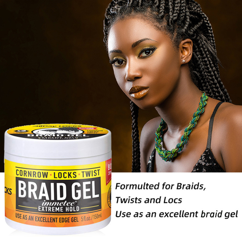 Oem Odm Braiding Gel And Edge Control Shine And Firm Jam Gel For Hair Braids