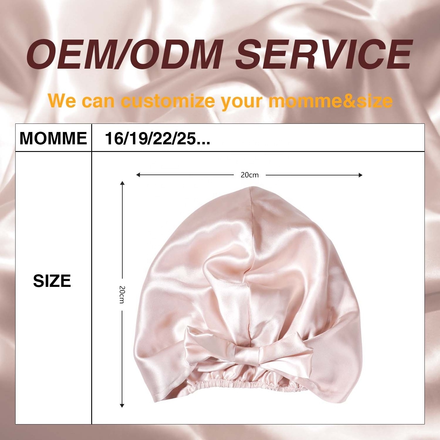 Fashion Silk Bonnet Sleeping Women Mulberry Silk Special Bow Design Cap Custom Logo Bonnets And Hair Wraps