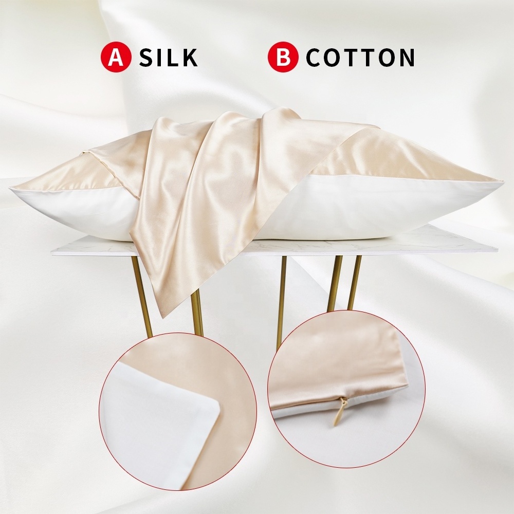 High Quality Hot Sale Cotton and Silk Pillowcase For Hair And Skin 100% silk and cotton pillow case