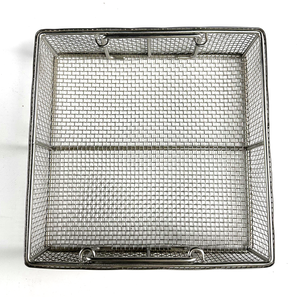 custom-made Stainless steel storage woven mesh basket Hospital disinfection basket Sterile appliance storage basket