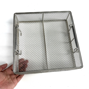 custom-made Stainless steel storage woven mesh basket Hospital disinfection basket Sterile appliance storage basket