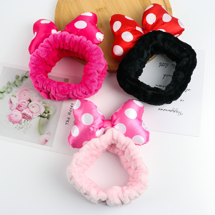 Wholesale Cute Cartoon Ears Kids Hair Accessories Christmas Plush Makeup Hairband