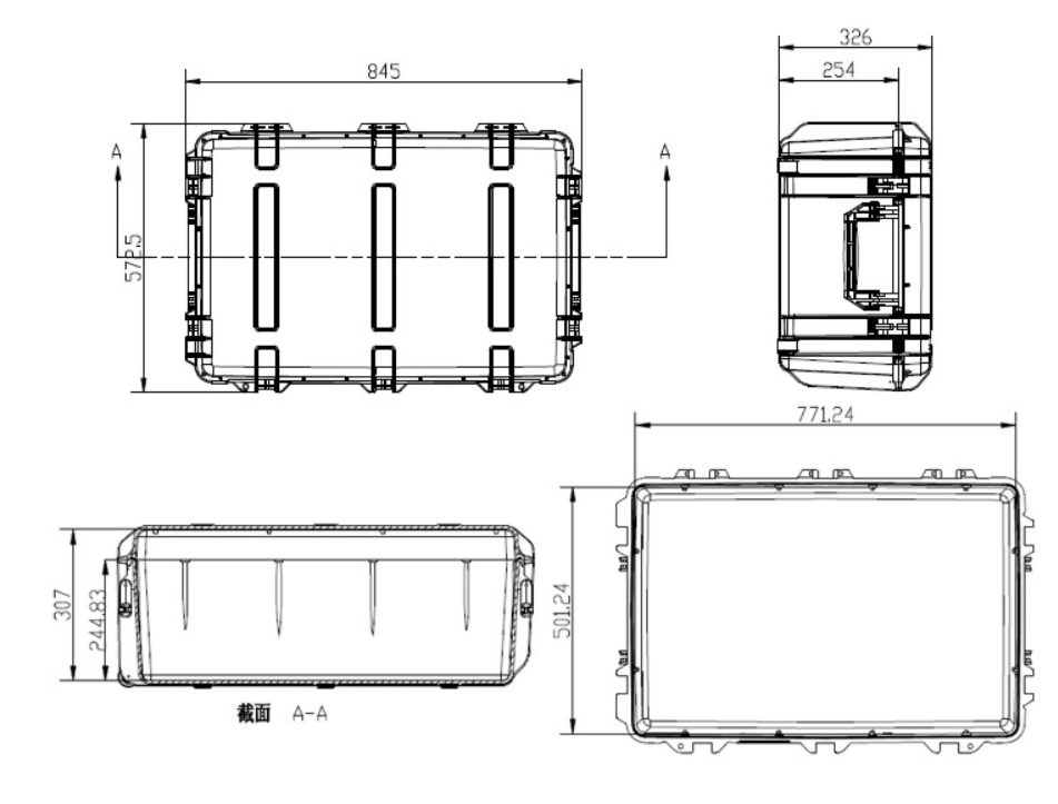 720x530x280mm DPC134-2 china IP67 Waterproof plastic pelican hard case with foam