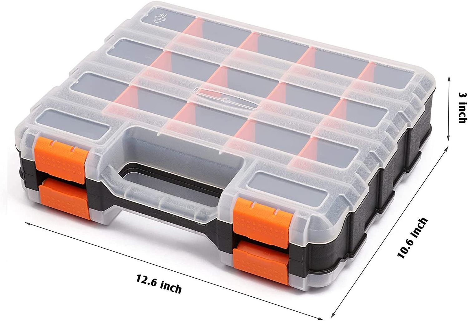 MP011 customizable removable plastic dividers hardware storage double side tools box organizer with 34-compartment