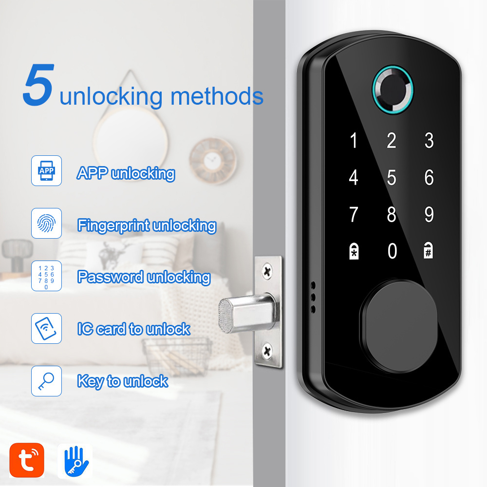 Hot Selling Tuya Remote Unlock Smart Slide digital Home Deadbolt Electric Tuya Ttlock Wifi Fingerprint Door Lock