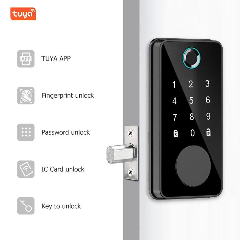 Factory customized  Smart door lock for the front door TUYA APP fingerprint electronic deadlock smart door lock