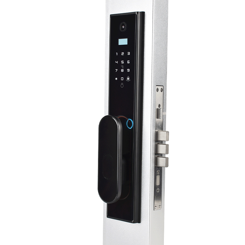 New Design Wholesale Price High Security Fingerprint Digital Wifi Smart Door Lock Connected Camera Monitor Send Photo To Mobile