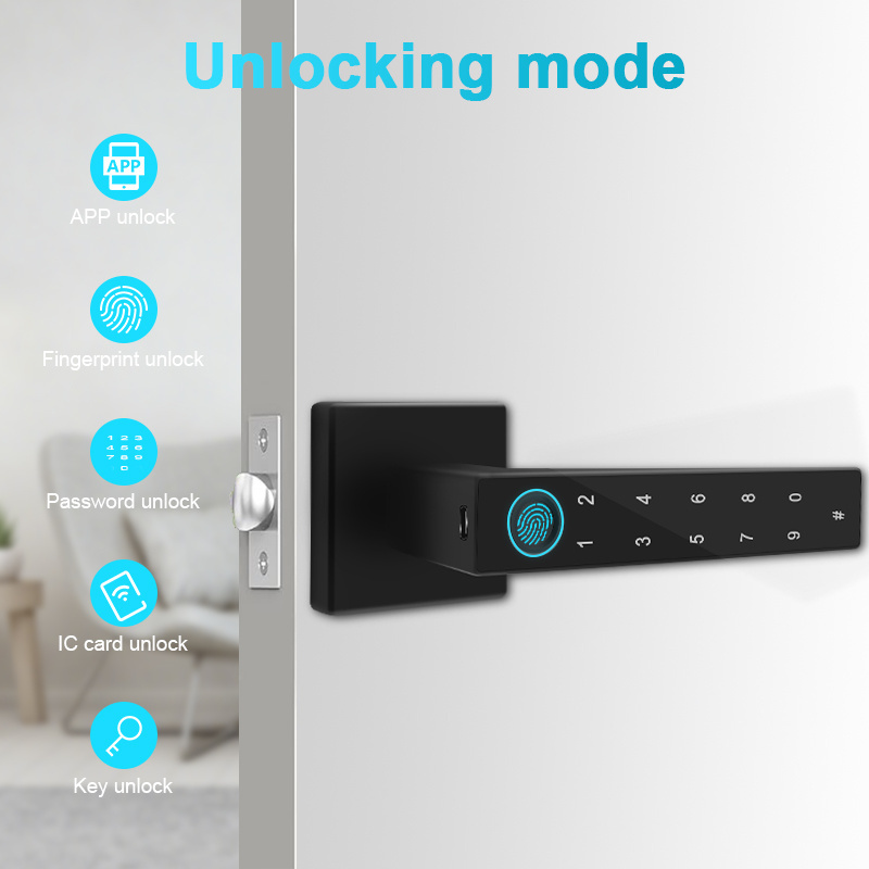 High security anti-theft fingerprint  smart door lock tuya password indoor electronic smart lever door lock