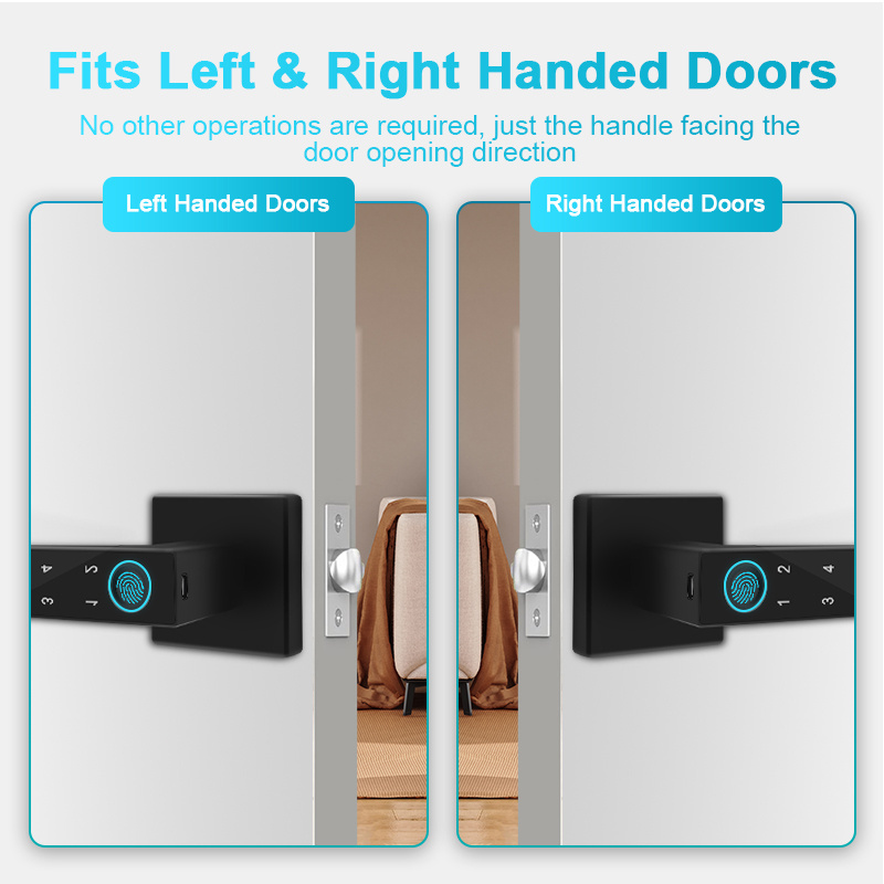 High security anti-theft fingerprint  smart door lock tuya password indoor electronic smart lever door lock