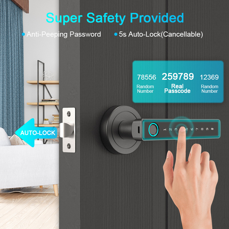 Popular Hotel Steering handle Blue tooth Key Locker Fingerprint Smart Door Lock