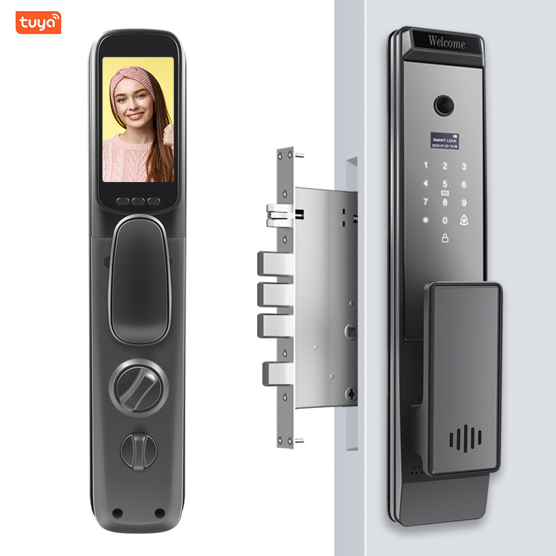 WIFI Tuya  APP Control Fingerprint Electronic Digital Touch Screen Keypad Code Key Smart Door Lock