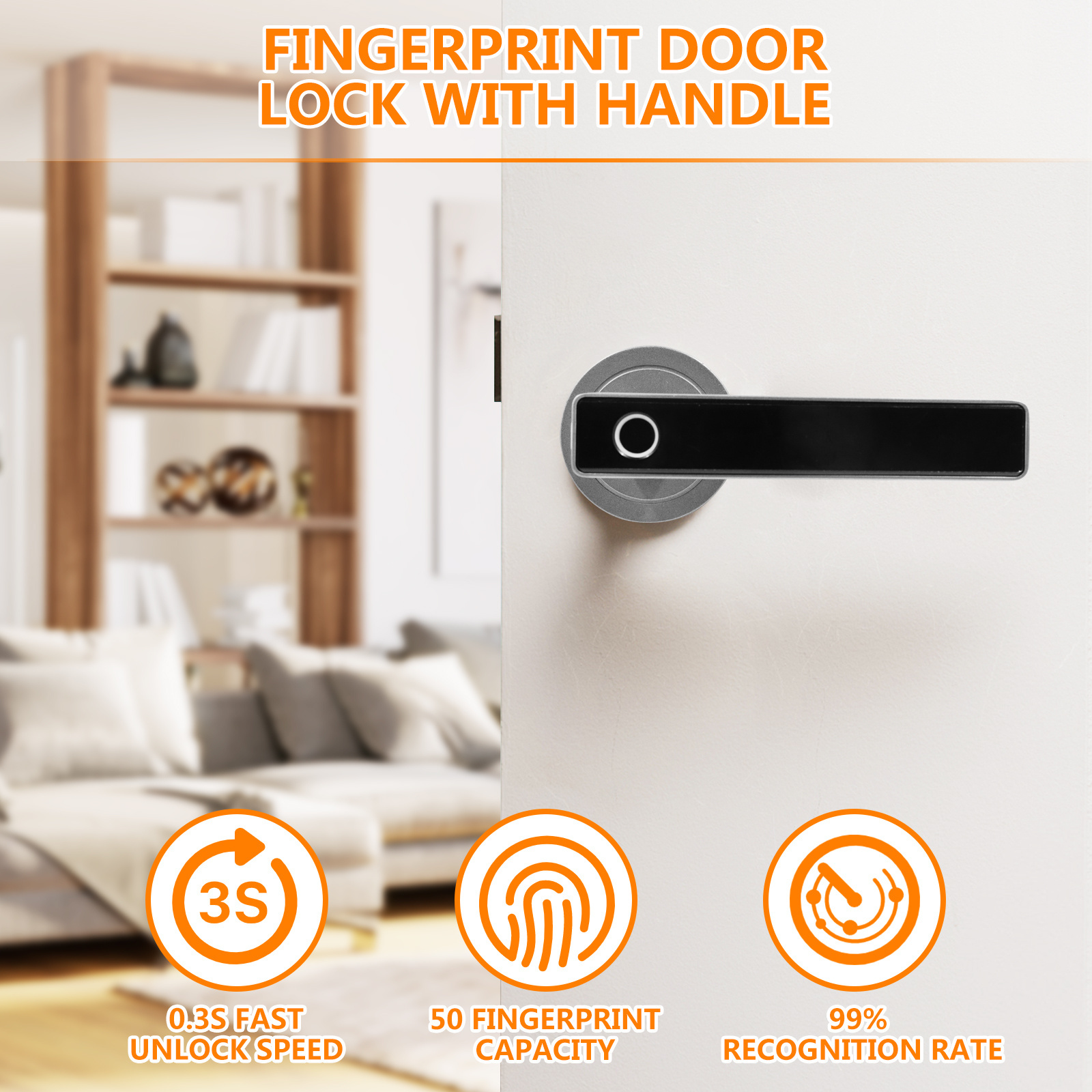 Smart Keyless Entry Fingerprint Door Lock Smart Indoor Electronic Combination Lock