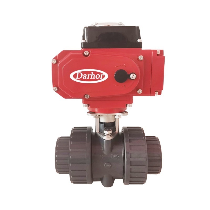 PVC electric actuated ball valve L type T type 2 way 3 way Electric Actuator Ball Valve 220VAC 24VDC