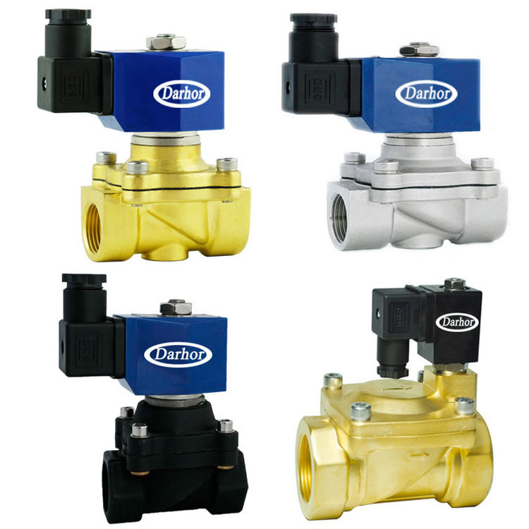 normally close 1/2'' 1 inch SS304 316 plastic electric 2 inch brass water solenoid valve for air gas 220V 24V