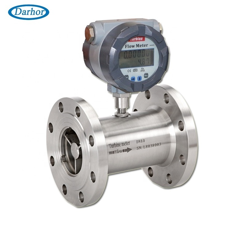 DH500 JIS ANSI flange connection turbine gas flow meter