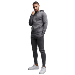 Custom Plain Unisex Private Label Sweat Suits Heavy Weight Hoodie And Stacked Sweat Pants Set Plus Size Jogger Tracksuit For Men