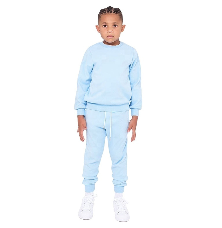 Winter Thick Kids Boy Sweatsuit Hoodies Fleece Sweatshirt With Pants Set Children Outfit