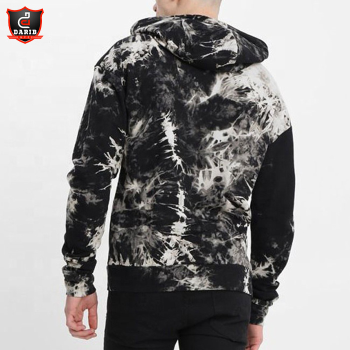 New Customised Eco-Friendly Hip Hop Pullover Distressed Designer Gym Sport Vintage Fleece Cotton Tie Dye Plus Size Men's Hoodies