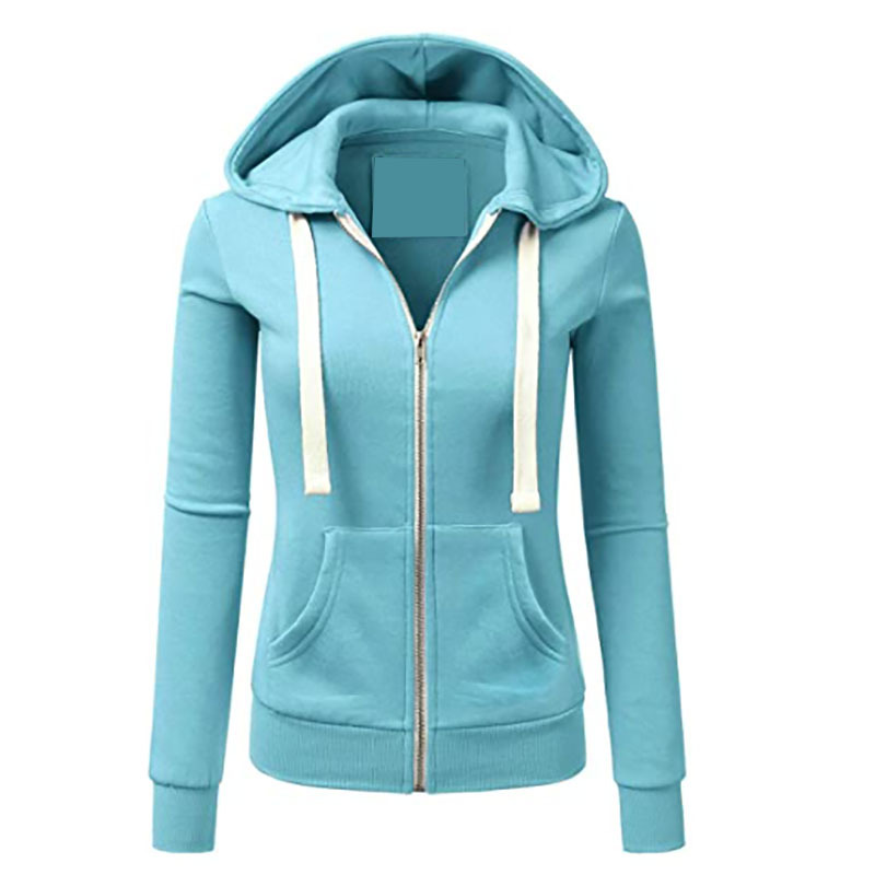 Women Zipper Hoodies Wholesale Women Slim Fit Zipper Hoodies Different Color Plain Women Hoodie