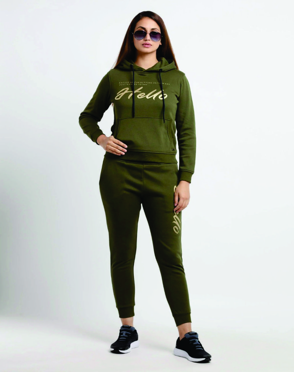 High Quality 100%Cotton Tech Fleece Women Tracksuit Plain Oversized Two Piece Tracksuit For Ladies