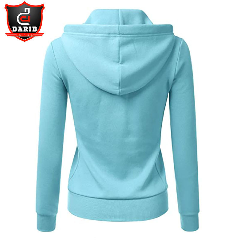 Women Zipper Hoodies Wholesale Women Slim Fit Zipper Hoodies Different Color Plain Women Hoodie