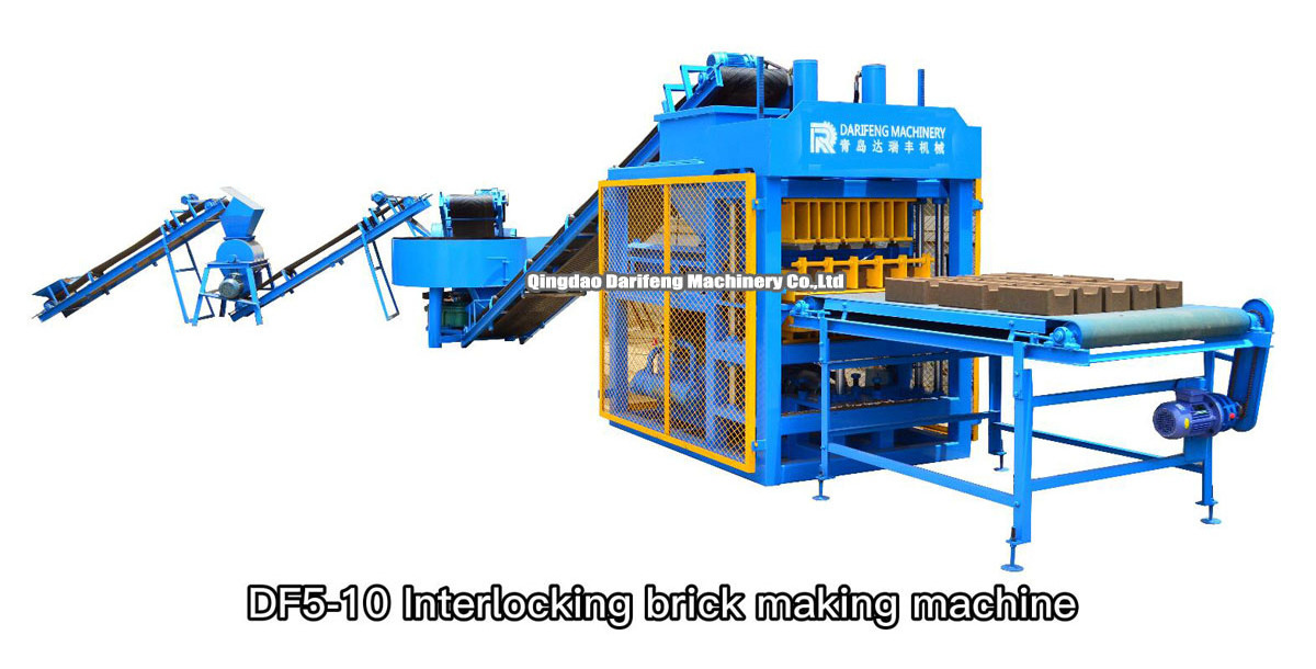 DF5-10 clay block machinery fully automatic hydraulic press soil brick machines interlocking paving stone brick making machine