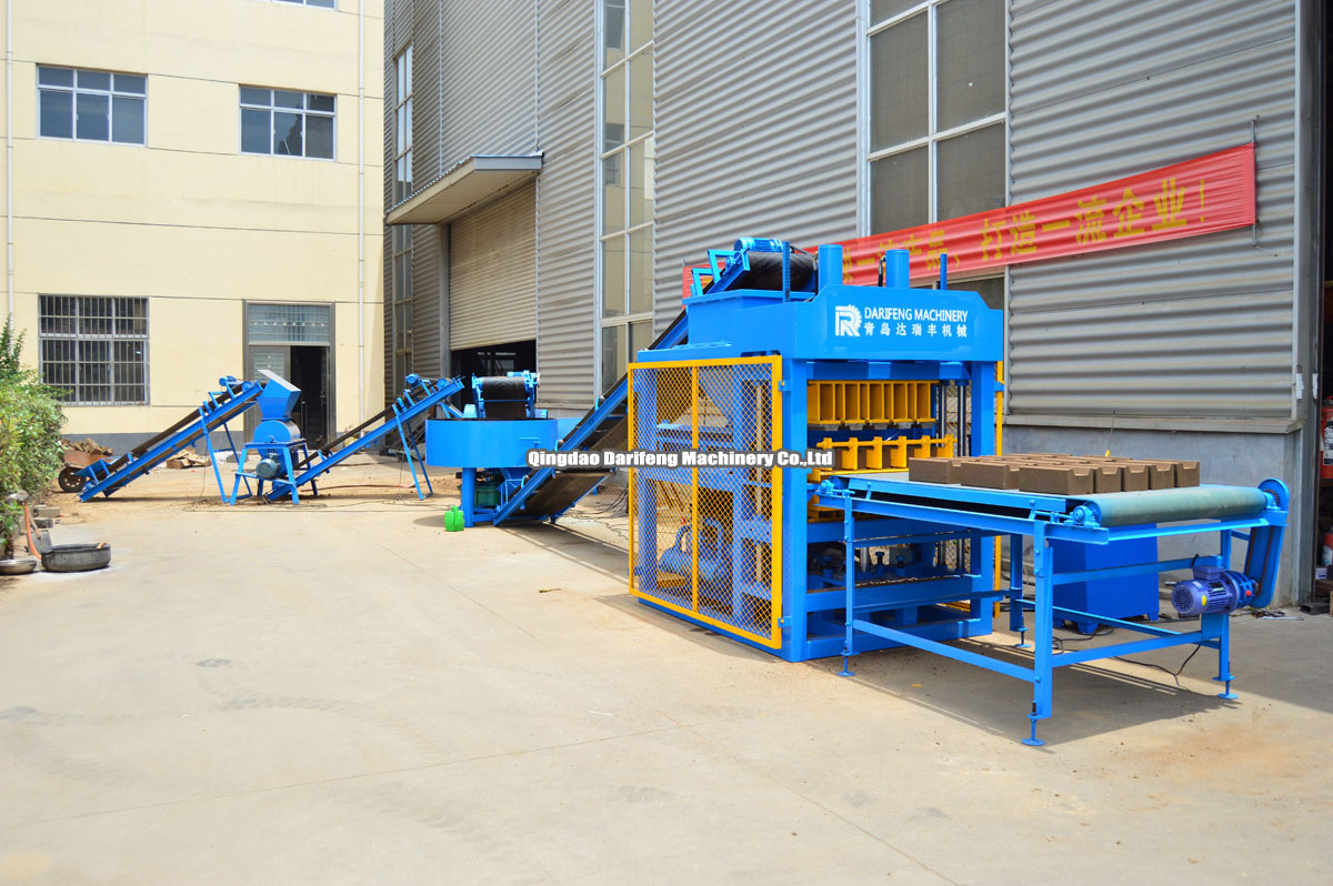 DF5-10 clay block machinery fully automatic hydraulic press soil brick machines interlocking paving stone brick making machine