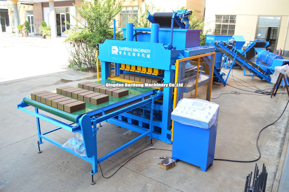 Widely Used Automatic brick making machine hydraulic press soil Mud brick machinery Manufacturer DF7-10 green clay brick machine