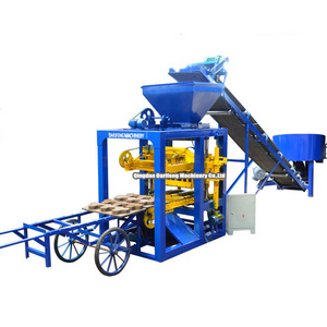 QT4-24 simple brick making machine semi automatic paver block making machine in uganda